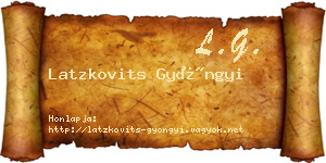 Latzkovits Gyöngyi névjegykártya
